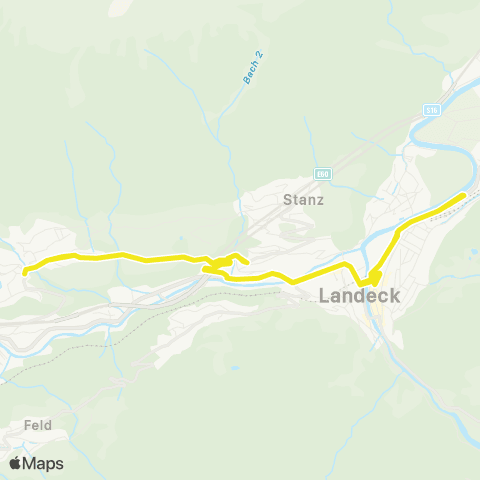 Verkehrsverbund Tirol Landeck - Stanz - Grins - Landeck map