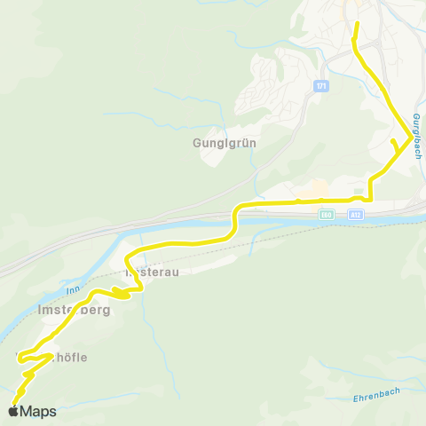 Verkehrsverbund Tirol Terminal Post - FMZ Einkaufszentrum - Imsterberg map