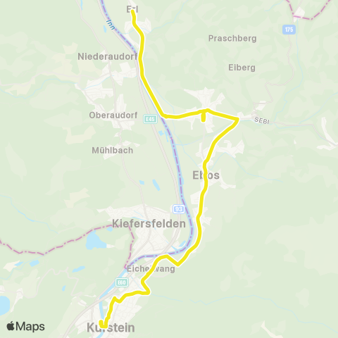 Verkehrsverbund Tirol Kufstein - Ebbs - Niederndorf - Erl map