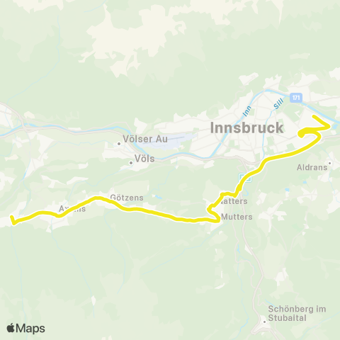 Verkehrsverbund Tirol Innsbruck - Natters - Mutters - Götzens - Völs / Axams - Grinzens map