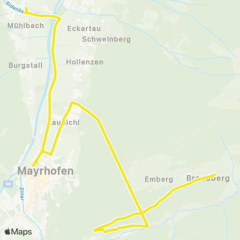 Verkehrsverbund Tirol Mayrhofen - Brandberg map