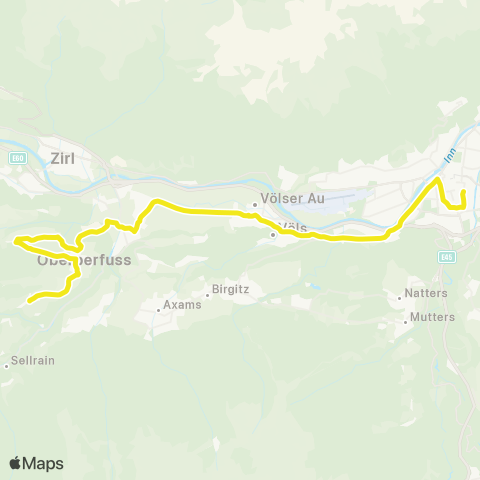 Verkehrsverbund Tirol Innsbruck - Völs - Kematen i. T. - Oberperfussberg map