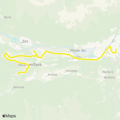 Verkehrsverbund Tirol Innsbruck - Völs - Kematen i. T. - Ranggen - Oberperfussberg map