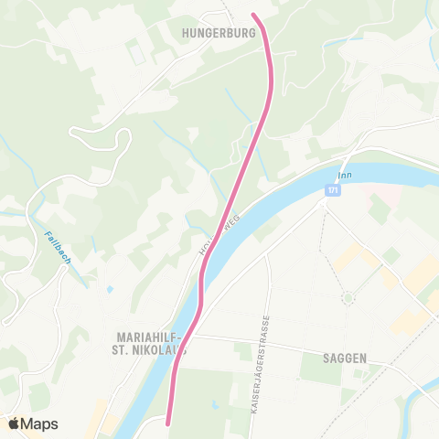 Verkehrsverbund Tirol Station Hungerburg - Station Altstadt map