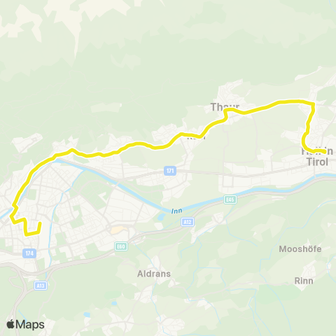Verkehrsverbund Tirol Innsbruck - Rum - Thaur - Absam - Hall in Tirol map