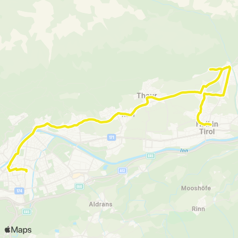 Verkehrsverbund Tirol Innsbruck - Rum - Thaur - Absam - Eichat - Hall in Tirol map
