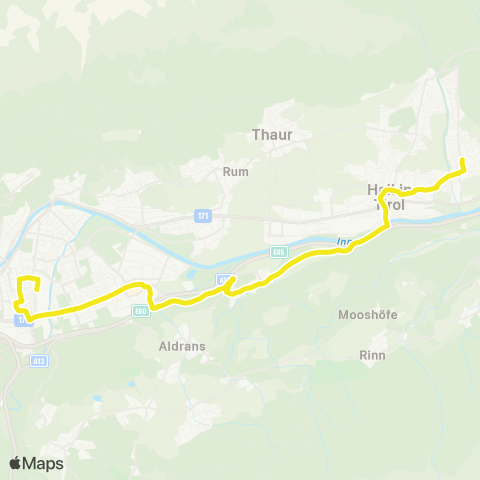 Verkehrsverbund Tirol Innsbruck - Ampass - Hall in Tirol - Mils map