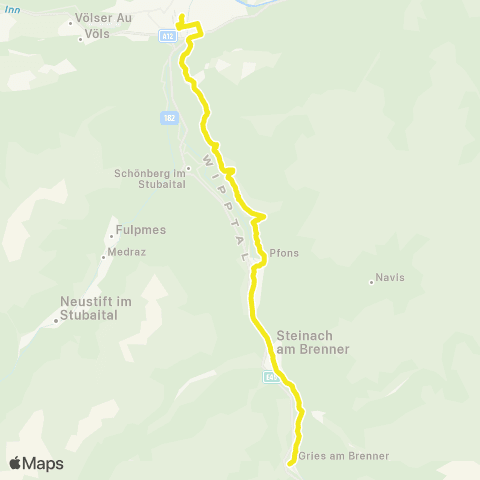 Verkehrsverbund Tirol Innsbruck - Ellbögen - Matrei a. Br. - Steinach a. Br. - Gries a. Br. map