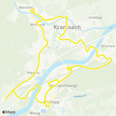 Verkehrsverbund Tirol Brixlegg - Radfeld - Kramsach - Hagau - Brixlegg map