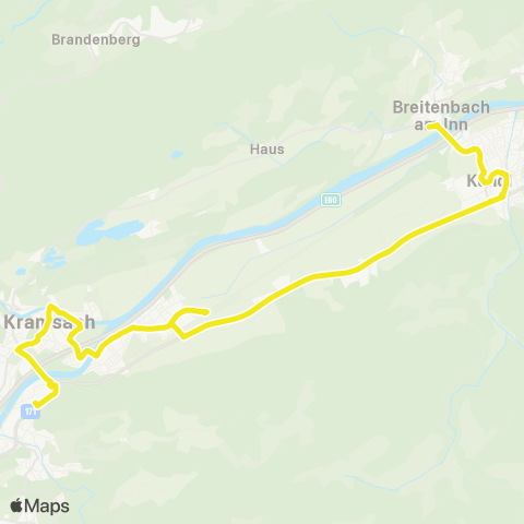 Verkehrsverbund Tirol Brixlegg - Kramsach - Radfeld - Kundl - Breitenbach a. I. map