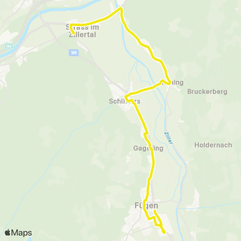Verkehrsverbund Tirol Strass i. Z. - Bruck a. Z. - Schlitters - Fügen map