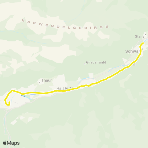 Verkehrsverbund Tirol Innsbruck - Hall in Tirol - Wattens - Schwaz map