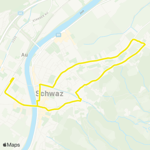 Verkehrsverbund Tirol Schwaz: Bahnhof - Stadtmitte - Silberbergwerk und zurück map