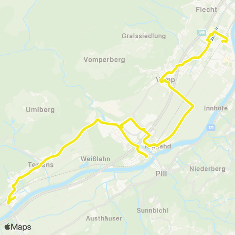 Verkehrsverbund Tirol Schwaz - Vomp - Terfens map