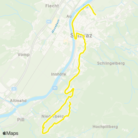 Verkehrsverbund Tirol Schwaz - Arzberg map