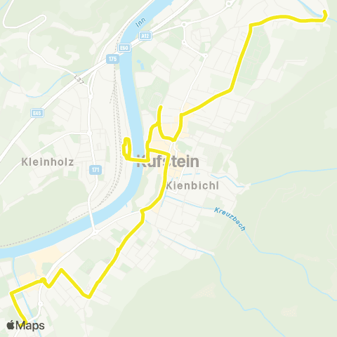 Verkehrsverbund Tirol Kufstein: Kaisertal - Zentrum - Endach map
