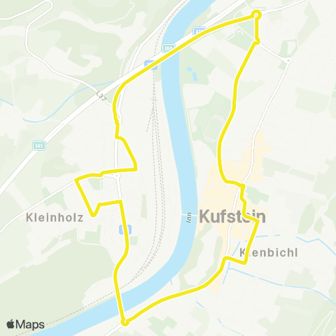 Verkehrsverbund Tirol Kufstein: Oberer Stadtplatz - Zell - Feldgasse - Oberer Stadtplatz map