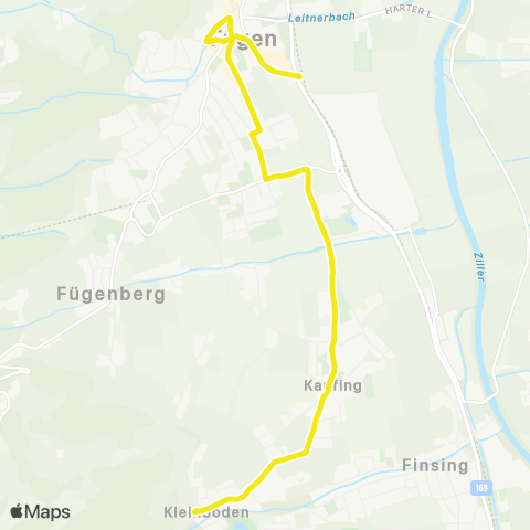 Verkehrsverbund Tirol Kleinboden - Kapfing - Fügen map