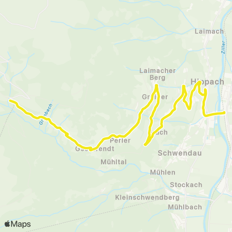 Verkehrsverbund Tirol Ramsau i. Z. - Hippach - Schwendberg map