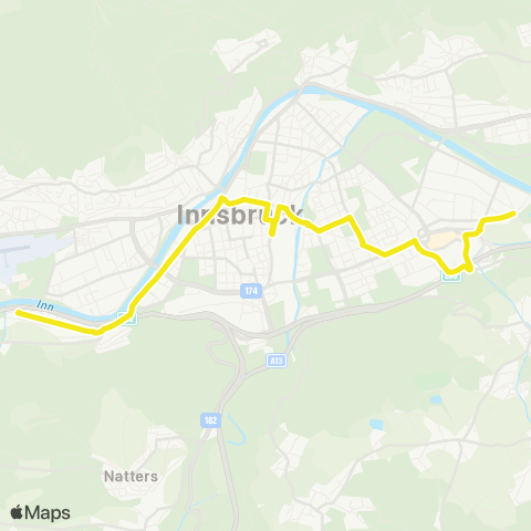 Verkehrsverbund Tirol Baggersee - Sieglanger map