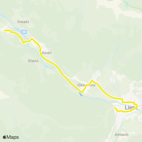 Verkehrsverbund Tirol Lienz - Oberdrum - Oberlienz - Ainet - Schlaiten map