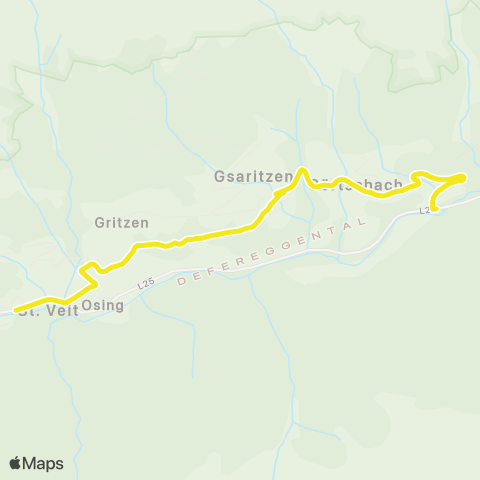 Verkehrsverbund Tirol St. Veit im Defereggen: Innerstandsbrücke - Egg map