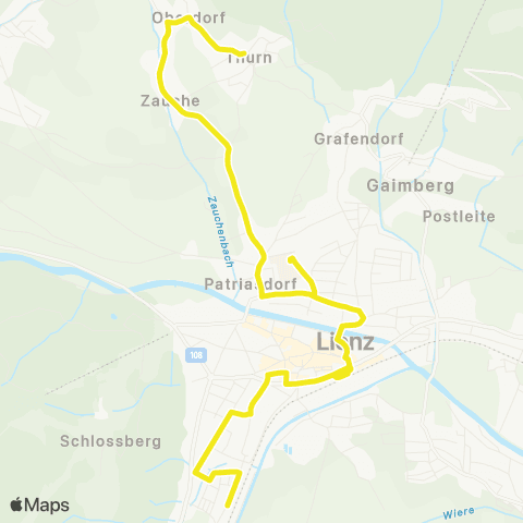 Verkehrsverbund Tirol Lienz Falkensteinerweg - Lienz Bahnhof - Thurn map