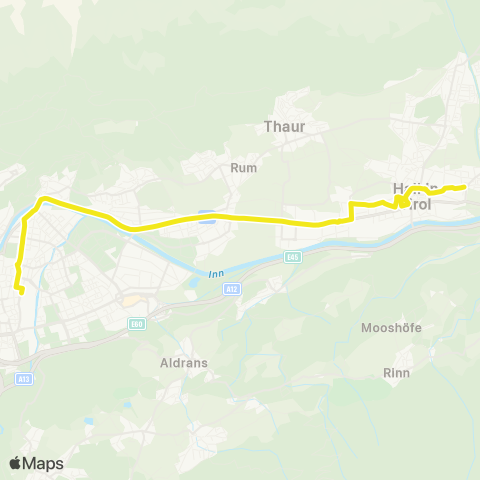 Verkehrsverbund Tirol Innsbruck - Rum - Hall in Tirol map
