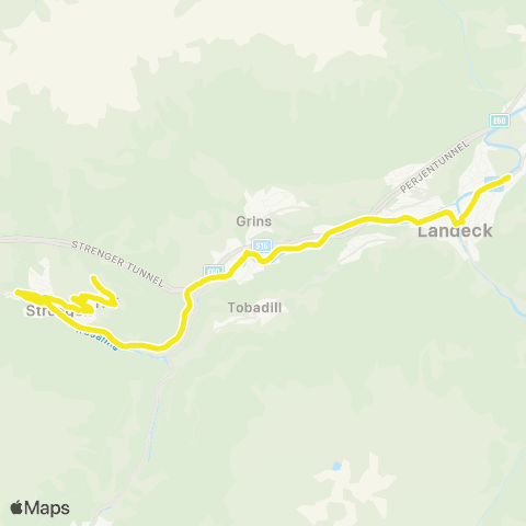 Verkehrsverbund Tirol Landeck - Pians - Strengen map