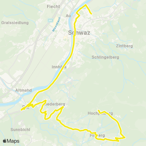 Verkehrsverbund Tirol Schwaz - Pill - Pillberg map