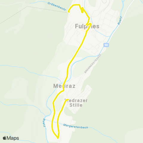 Verkehrsverbund Tirol Fulpmes: Medraz - Ortsmitte - Schlick 2000 map