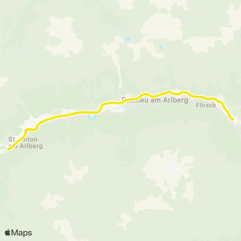 Verkehrsverbund Tirol Flirsch - Pettneu - St. Anton map