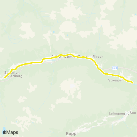 Verkehrsverbund Tirol Skishow Pettneu Dorf map