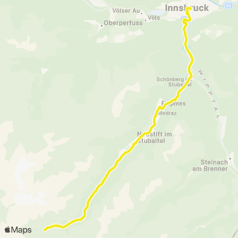 Verkehrsverbund Tirol Innsbruck - Schönberg - Mieders - Fulpmes - Neustift map