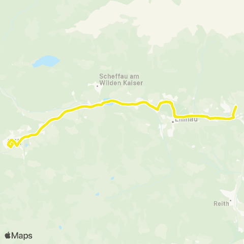 Verkehrsverbund Tirol Dorfabendbus     Söll - Scheffau - Ellmau - Going map