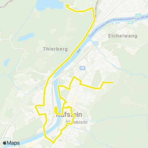 Verkehrsverbund Tirol Kufstein: Kaiserlift - Bahnhof - Hechtsee map