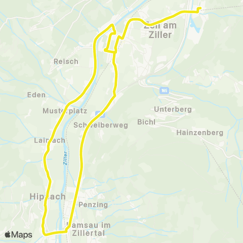 Verkehrsverbund Tirol Rohrberg-Zell a.Z.-Ramsau-Hippach-Laimach-Zellberg map