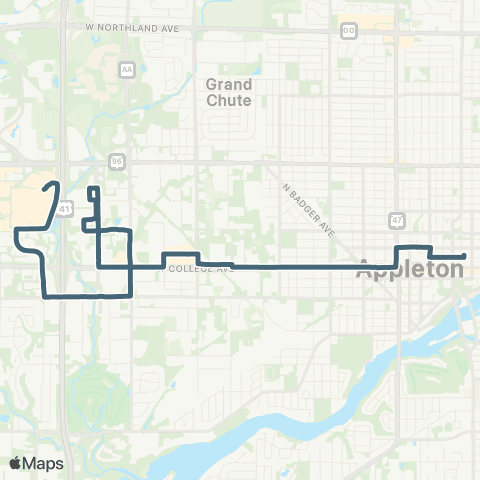 Valley Transit 15 - West College map
