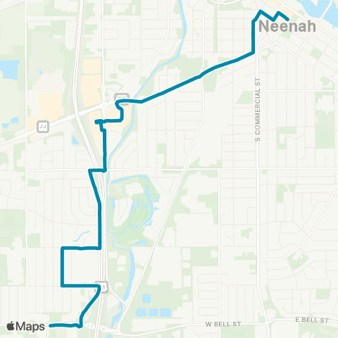 Valley Transit 32 - West Neenah map
