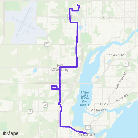 Valley Transit 41 - West Fox Valley map
