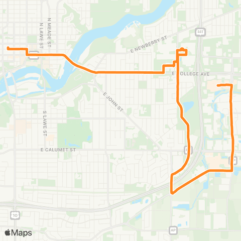 Valley Transit 11 - East College and Tn Buchanan map