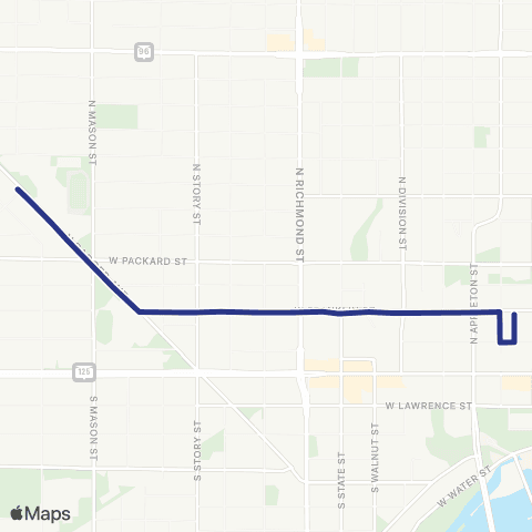Valley Transit 80 - West High map