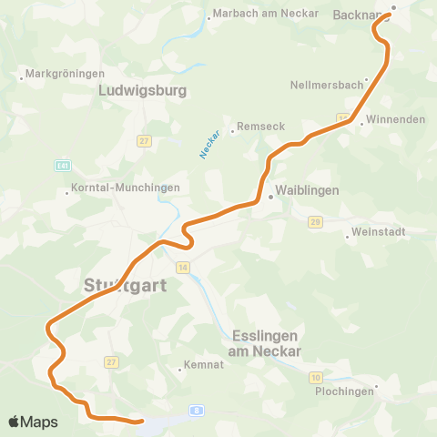 VVS Backnang - Vaihingen ( - Flughafen / Messe) map