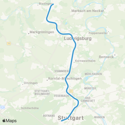 VVS Bietigheim-Bissingen - Stuttgart map
