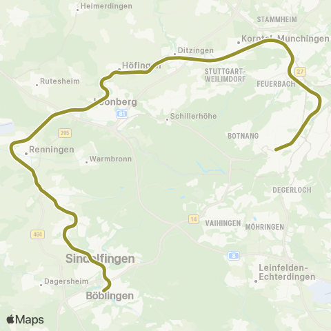 VVS Böblingen - Renningen ( - Stuttgart) map