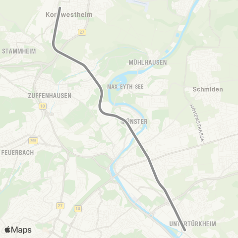VVS Kornwestheim - Untertürkheim map
