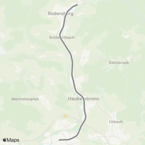 VVS Rudersberg - Schorndorf (Wieslauftalbahn) map