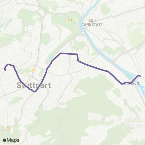 VVS Untertürkheim - Charlottenplatz - Hölderlinplatz map