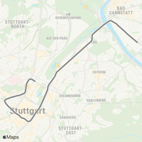 VVS Hauptbahnhof - Berliner Platz - Charlottenplatz - NeckarPark (Stadion) map