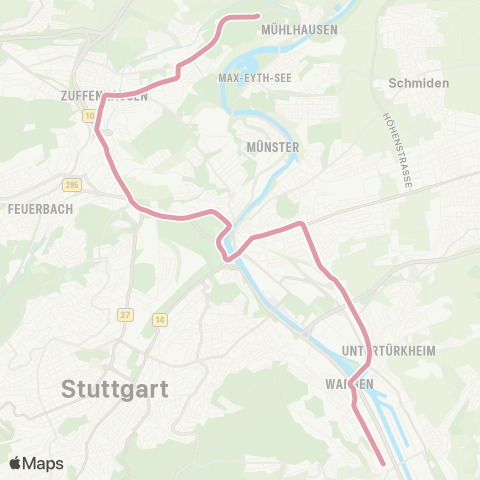 VVS Feuerbach - Bad Cannstatt - Hedelfingen map
